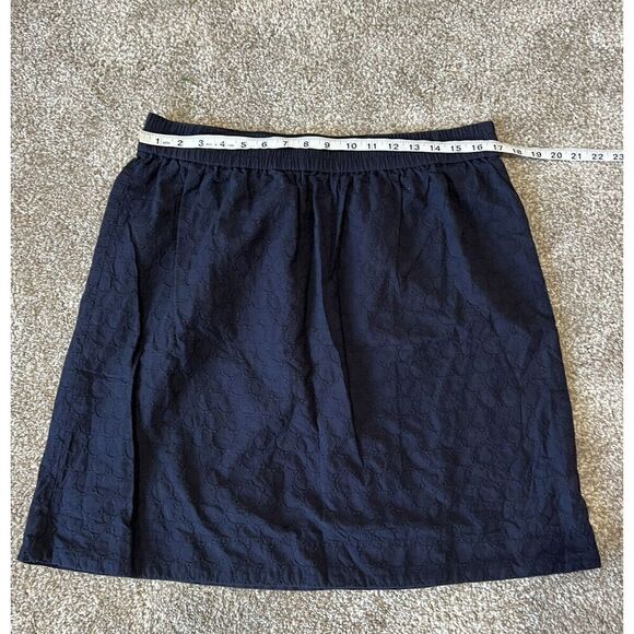 Talbots Women Skirt Black Cotton Embroidered Elastic Waist size M - Picture 5 of 8